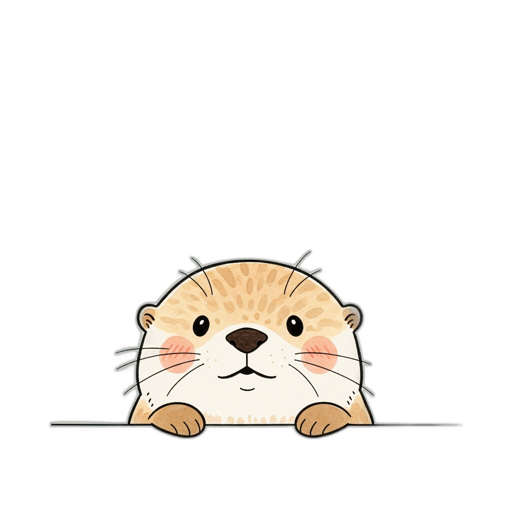 Nuru the otter peeking