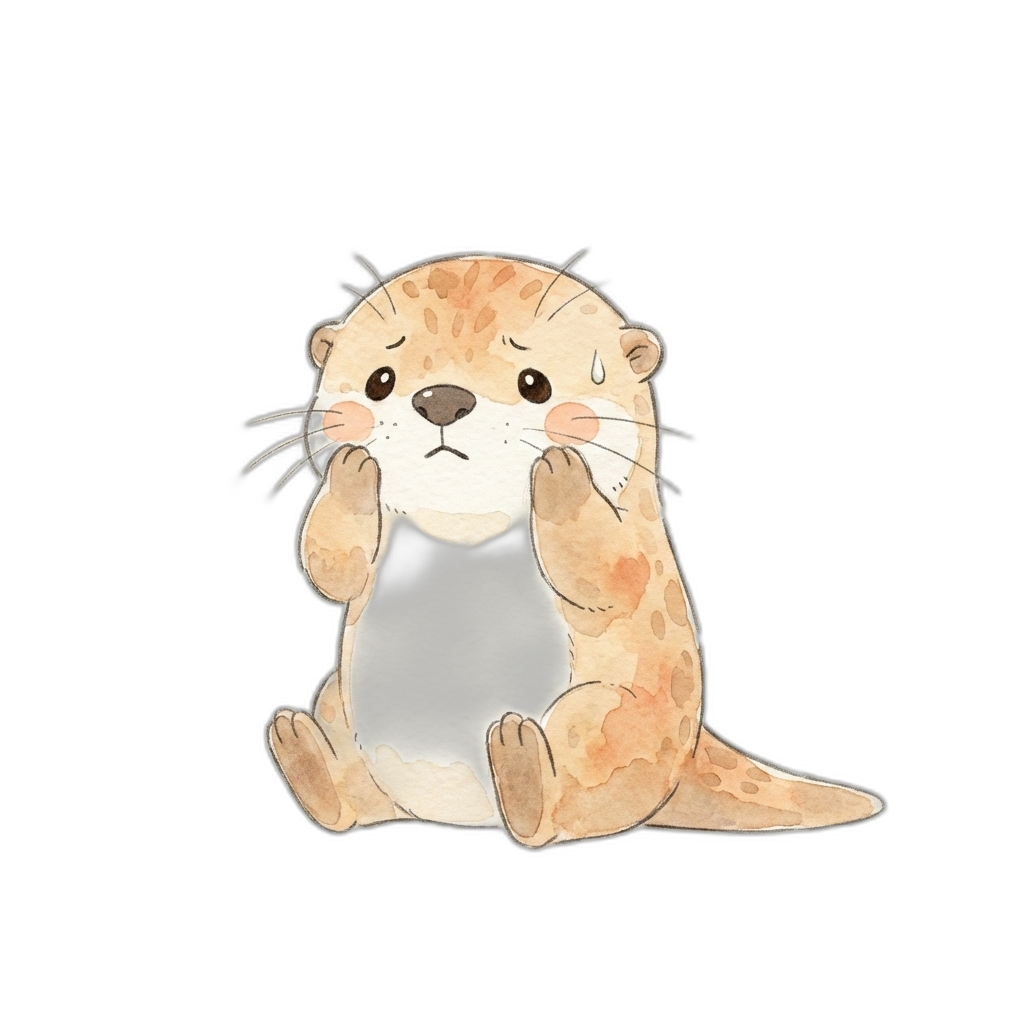 Nuru the otter looking worried